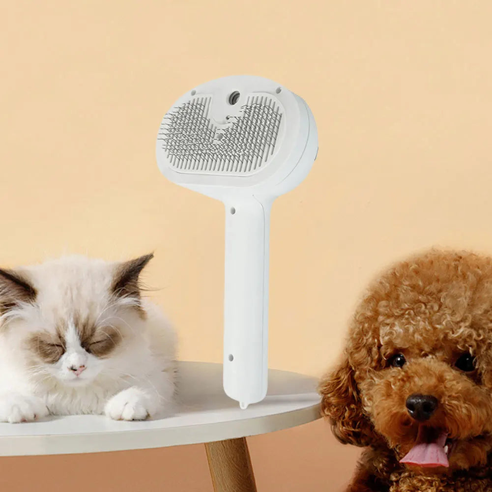 Cat Hair Brush with Release Button Massage Grooming Brush Rechargeable Spray Cat Brush for Long and Short Hair Dogs and Cats
