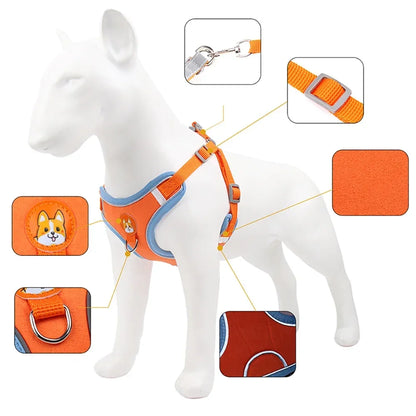 No Pull Pet Dog Harness and Leash Set Adjustable Puppy Cat Harness Vest Reflective Walking Lead Leash For Small Dogs Chihuahua