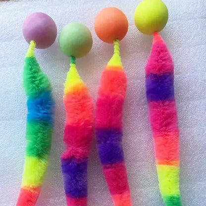 Cat interactive toys Tickle Cat Colorful bouncing ball Pet supplies Puzzle teasing indoor cat worm caterpillar elastic toy