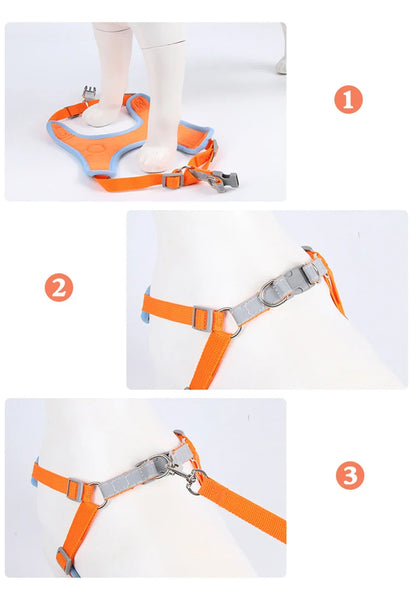 No Pull Pet Dog Harness and Leash Set Adjustable Puppy Cat Harness Vest Reflective Walking Lead Leash For Small Dogs Chihuahua