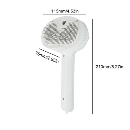 Cat Hair Brush with Release Button Massage Grooming Brush Rechargeable Spray Cat Brush for Long and Short Hair Dogs and Cats