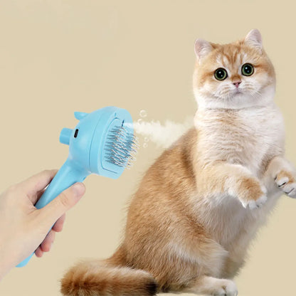 Cat Hair Brush with Release Button Massage Grooming Brush Rechargeable Spray Cat Brush for Long and Short Hair Dogs and Cats