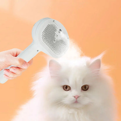 Cat Hair Brush with Release Button Massage Grooming Brush Rechargeable Spray Cat Brush for Long and Short Hair Dogs and Cats