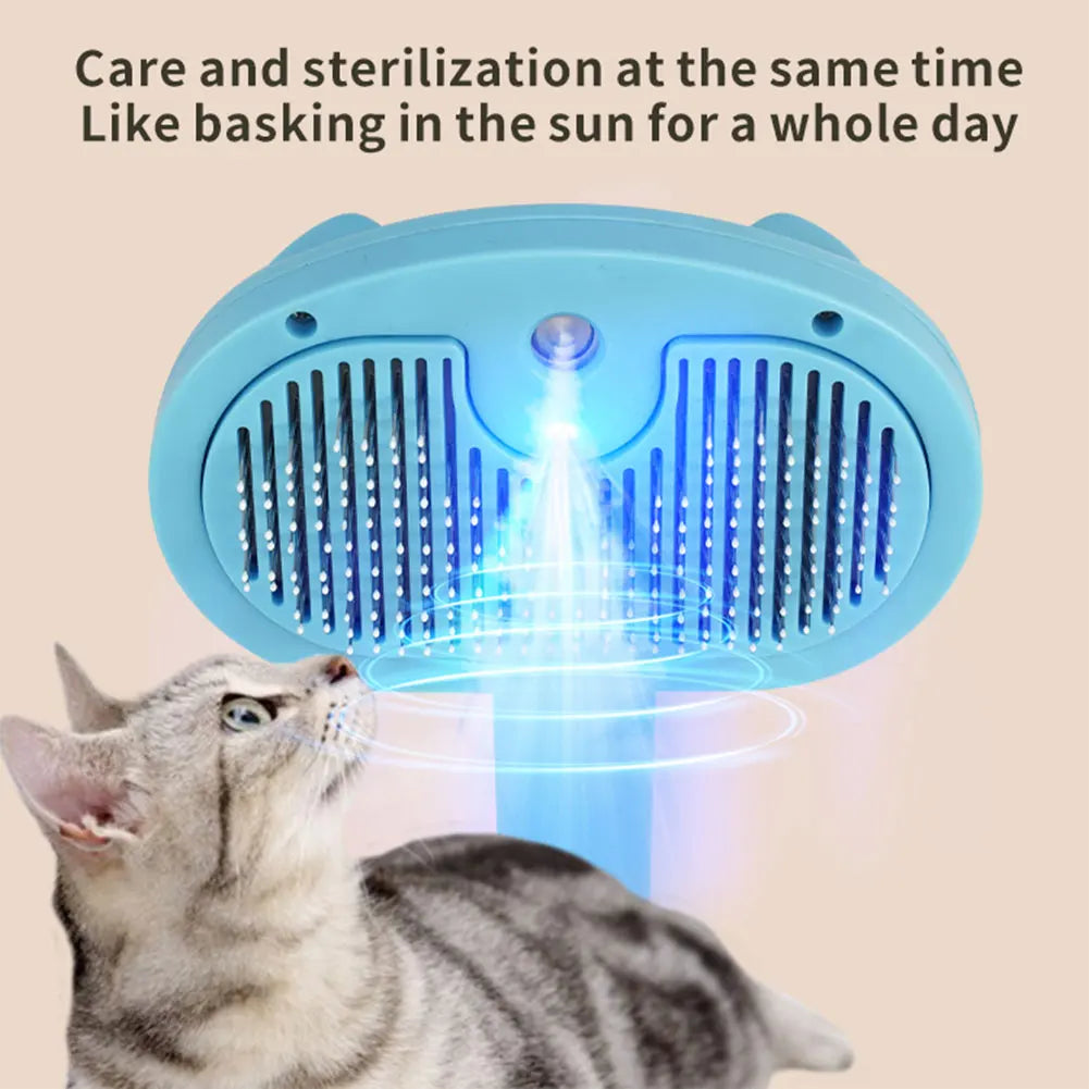Cat Hair Brush with Release Button Massage Grooming Brush Rechargeable Spray Cat Brush for Long and Short Hair Dogs and Cats