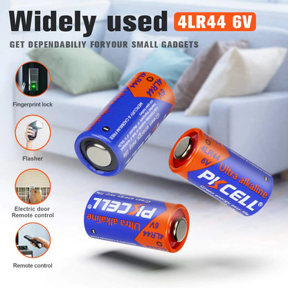 20Pcs PKCELL 4LR44 6V Alkaline Battery for Dog Training Collars and Stop Barker ,Grooming Pen,Film camera car key remote control